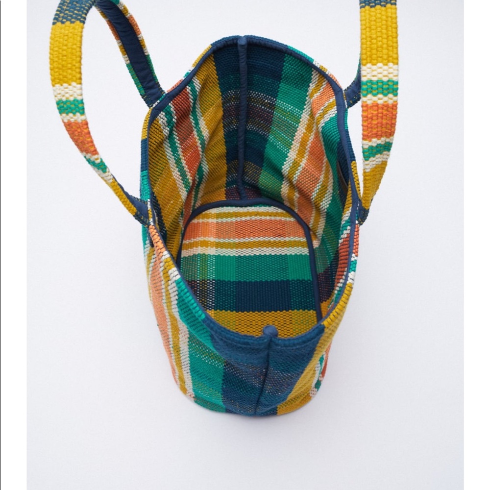 🆕 ZARA Plaid Print Tote Bag